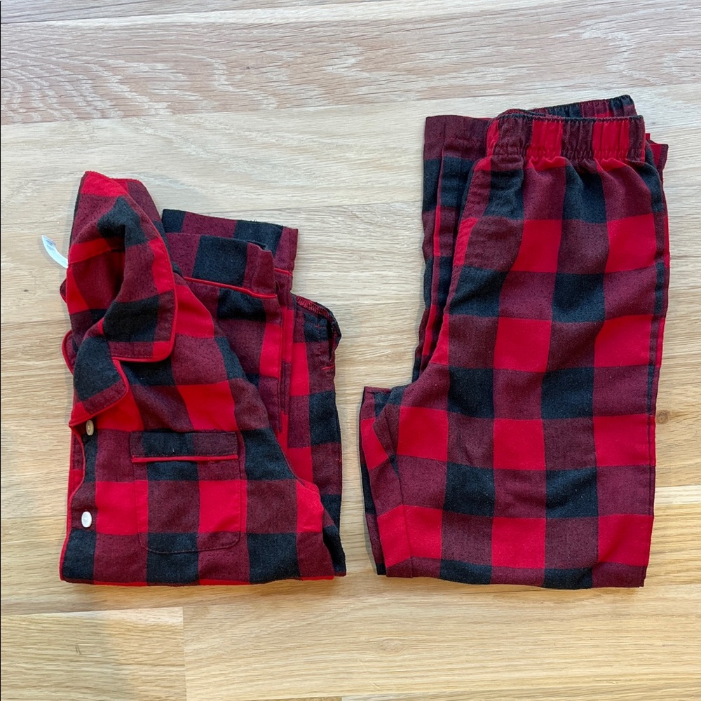 GAP Kids Red and Green Plaid Pajama Set